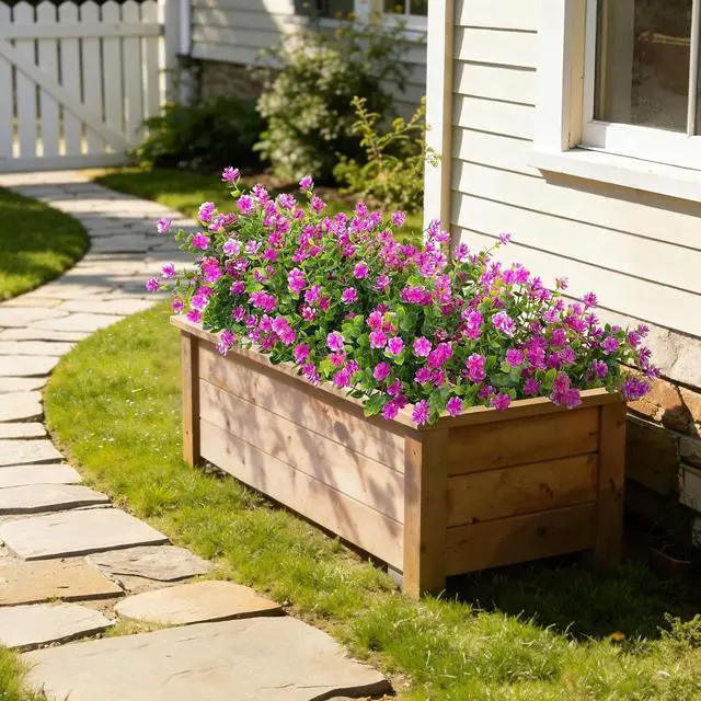 Alt view image 5 of 6 - Roberly 24 Bundles Artificial Flowers for Outdoors Fake Plants, Fuchsia