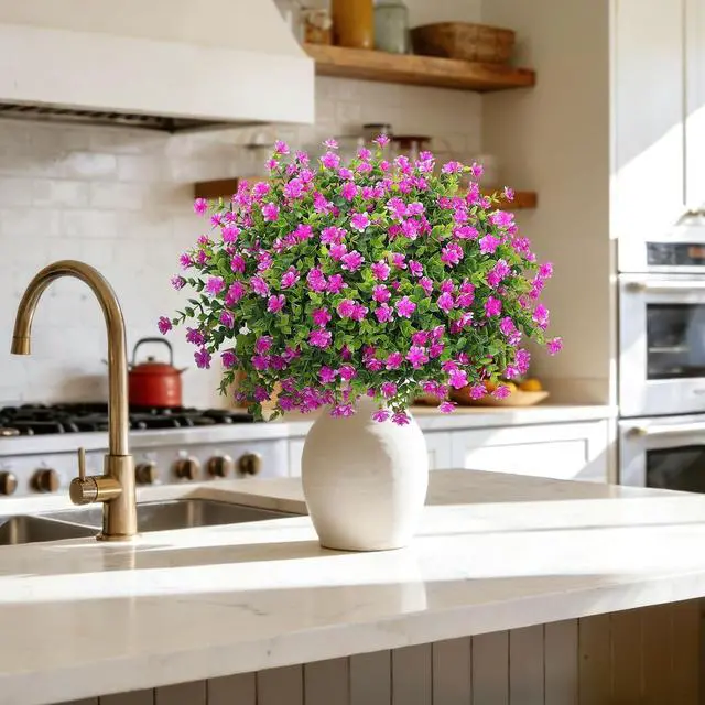 Alt view image 6 of 6 - Roberly 24 Bundles Artificial Flowers for Outdoors Fake Plants, Fuchsia