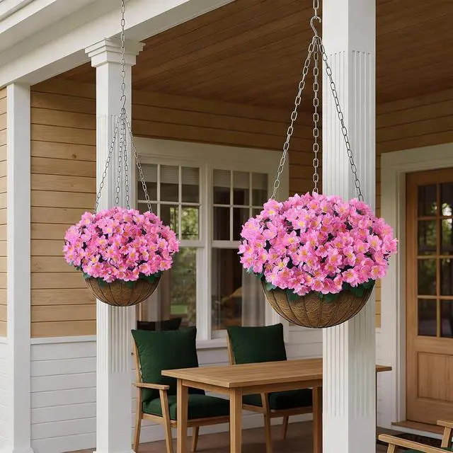 Alt view image 3 of 7 - Juxdp 8 Bundles 14" Artificial Silk Camellia Flower Bouquet for Porch(Pink)