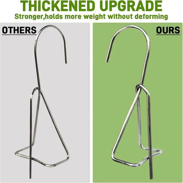 Alt view image 5 of 7 - 10 Packs Terracotta Pots Hanger Hooks,Sturdy Thick Stainless Steel Plant Hanger,Flower Pot Holders for Clay Pots,Wall and Fence Mounted Plant Hanging Holder for Terra Cotta Pot(Vertical Hang,10Pack)