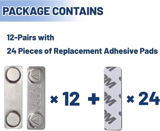 Alt view image 6 of 7 - 12-Pairs Magnetic Poster Hanger Strips Heavy Duty Removable Adhesive, Damage-Free Wall Hooks for Frames, Pictures, Home Decor No Nails, No Residue