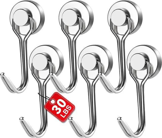 Main image of E BAVITE Swivel Swing Magnetic Hook, 30LB Refrigerator Magnet Hooks,6PCS