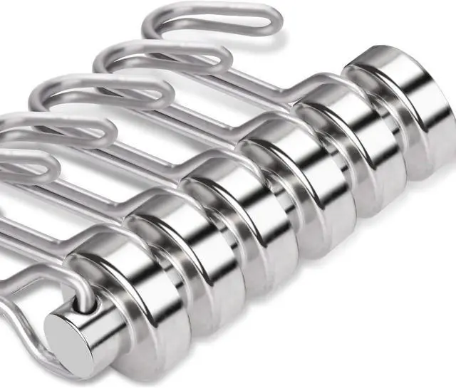 Alt view image 2 of 7 - E BAVITE Swivel Swing Magnetic Hook, 30LB Refrigerator Magnet Hooks,6PCS