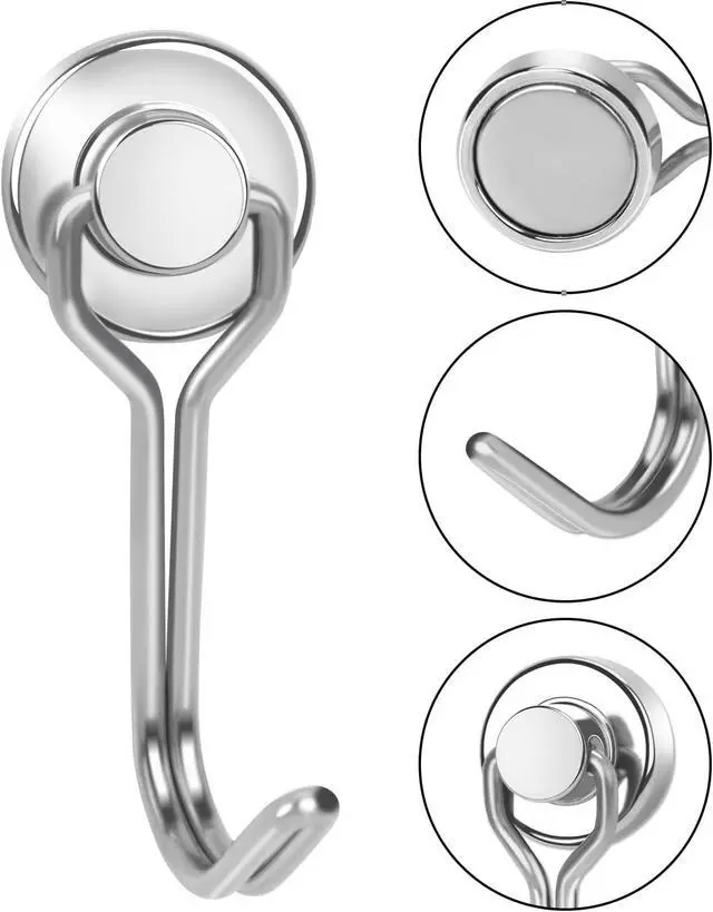 Alt view image 5 of 7 - E BAVITE Swivel Swing Magnetic Hook, 30LB Refrigerator Magnet Hooks,6PCS