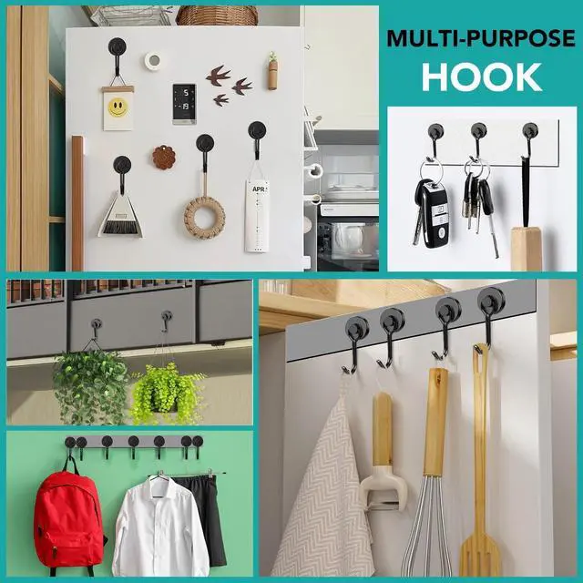 Alt view image 6 of 6 - DIYMAG Magnetic Hooks,40LBS Heavy Duty 4 Pack 2026 Cruise Ship Essentials