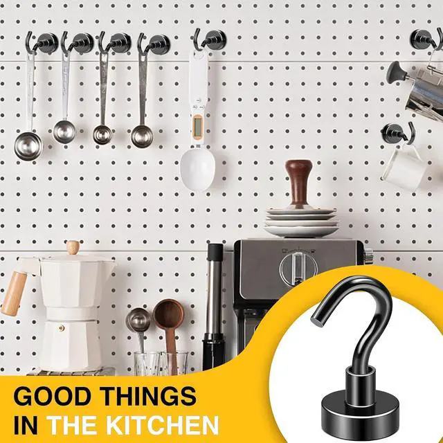 Alt view image 7 of 7 - DIYMAG Magnetic Hooks 6pcs 30lbs+ Cruise Essentials 2026 Magnet Hook Black