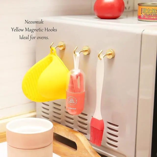 Alt view image 3 of 6 - Neosmuk Magnetic Hooks for Cruise Cabins,30lb Heavy Duty,Gold,4 Pack