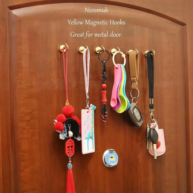 Alt view image 5 of 6 - Neosmuk Magnetic Hooks for Cruise Cabins,30lb Heavy Duty,Gold,4 Pack