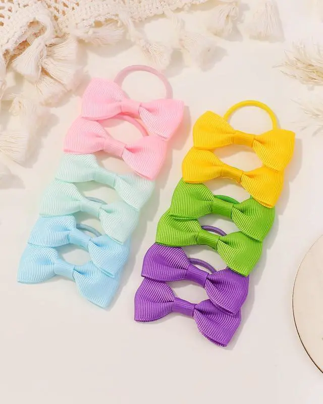 Alt view image 7 of 7 - Jollybows 60PCS Baby Girls Hair Bows Ties 2 Inch Ponytail Holders Hair Ties