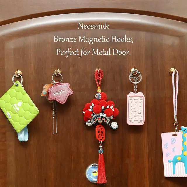 Alt view image 3 of 7 - Neosmuk Magnetic Hooks for Cruise Cabins,30lb Heavy Duty,Bronze,4 Pack