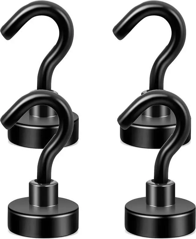 Main image of Neosmuk Magnetic Hooks for Cruise Cabins,30lb Heavy Duty,Black,4 Pack
