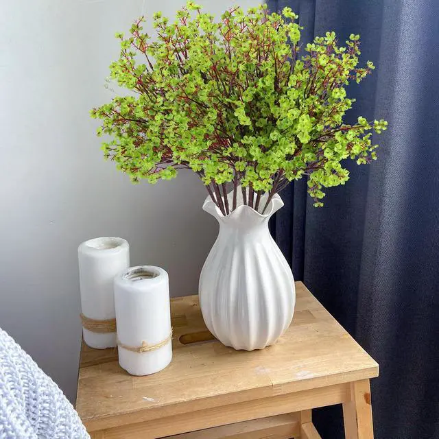 Alt view image 7 of 7 - Hananona 10 Pcs Babys Breath Green Flowers Artificial Gypsophila Flowers St. Patrick's Day Fake Silk Flowers for Home Decor Spring Floral Arrangement Table Centerpieces