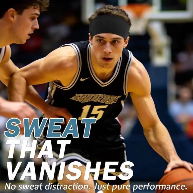 Alt view image 7 of 7 - ROCKTAKIN Premium Sports Headbands for Men Wide Non-Slip Moisture Wicking Sweatband for Running Cycling Yoga Baseball Athletic Headband