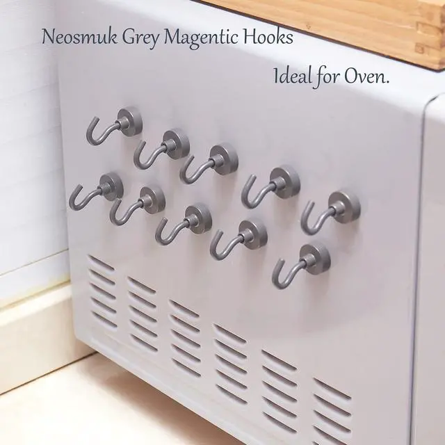 Alt view image 4 of 6 - Neosmuk Magnetic Hooks for Cruise Cabins,30lb Heavy Duty,Grey,4 Pack