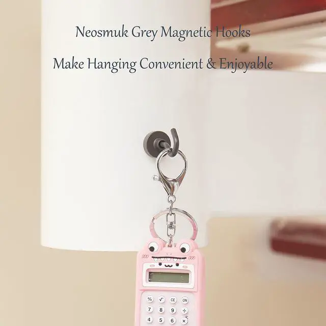 Alt view image 5 of 6 - Neosmuk Magnetic Hooks for Cruise Cabins,30lb Heavy Duty,Grey,4 Pack