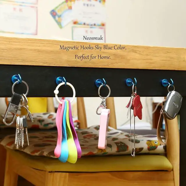 Alt view image 2 of 7 - Neosmuk Magnetic Hooks for Cruise Cabins,30lb Heavy Duty,RoyalBlue,4 Pack