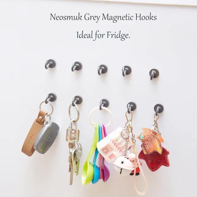 Alt view image 3 of 6 - Neosmuk Magnetic Hooks for Cruise Cabins,30lb Heavy Duty,Grey,4 Pack