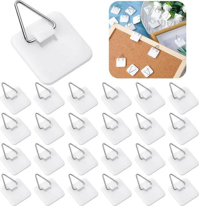 Main image of Wenqik 25 Pcs Adhesive Picture Hanger Hanging Hooks, Square