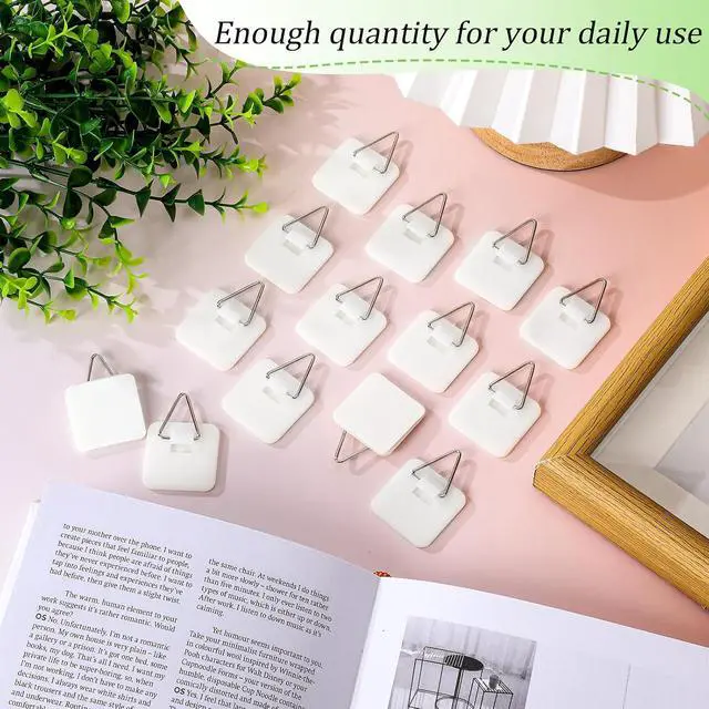 Alt view image 3 of 6 - Wenqik 25 Pcs Adhesive Picture Hanger Hanging Hooks, Square