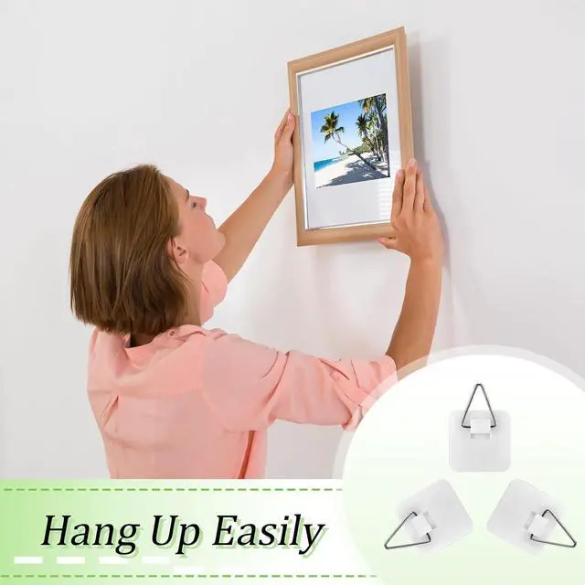 Alt view image 4 of 6 - Wenqik 25 Pcs Adhesive Picture Hanger Hanging Hooks, Square