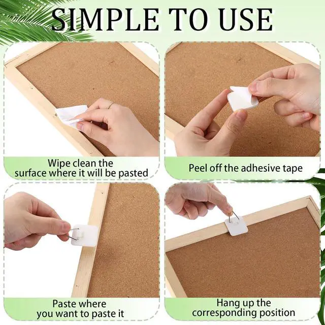 Alt view image 6 of 6 - Wenqik 25 Pcs Adhesive Picture Hanger Hanging Hooks, Square