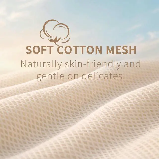 Alt view image 2 of 6 - Muchfun Soft Cotton Mesh Laundry Bags for Delicates 1Large, 1Medium, 1Small