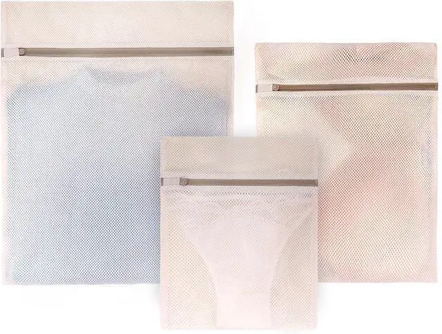 Main image of Muchfun Soft Cotton Mesh Laundry Bags for Delicates 1Large, 1Medium, 1Small