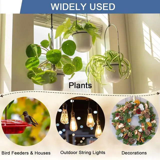 Alt view image 4 of 7 - ADIIL Q Hanger Ceiling Screw Hooks for Hanging Outdoor String Light, Plants