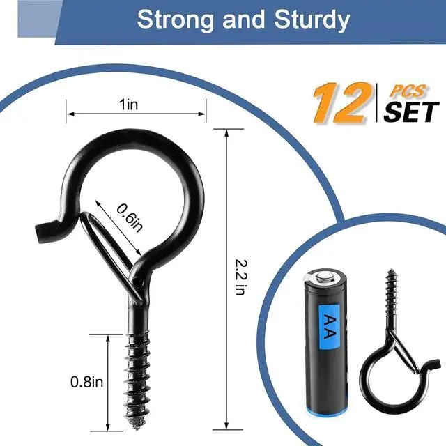 Alt view image 5 of 7 - ADIIL Q Hanger Ceiling Screw Hooks for Hanging Outdoor String Light, Plants