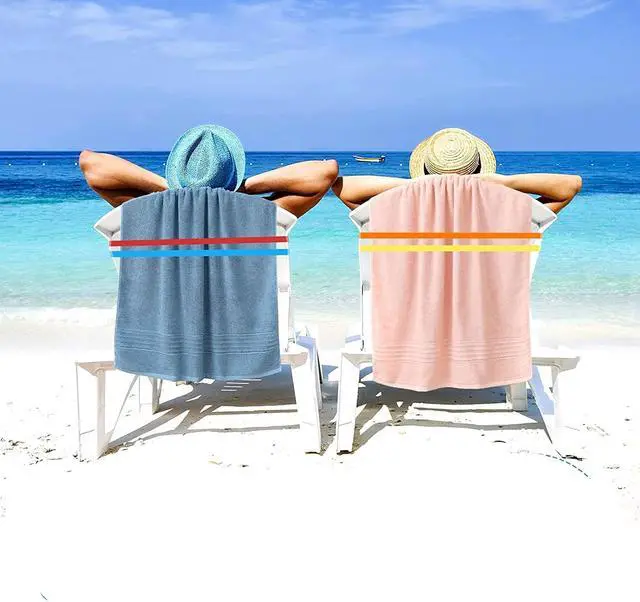 Alt view image 3 of 6 - Beach Towel Bands, 6 Pcs 35 Inch Silicone Elastic Clips for Fastening Beach Chair Towels and Cruise Essentials (6)