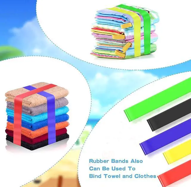 Alt view image 6 of 6 - Beach Towel Bands, 6 Pcs 35 Inch Silicone Elastic Clips for Fastening Beach Chair Towels and Cruise Essentials (6)