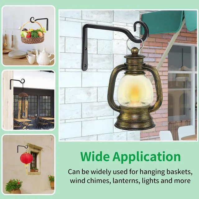Alt view image 7 of 7 - Plant Hangers Outdoor, 2 Pack 6 Inch Plant Hooks for Wall Hanging Plants