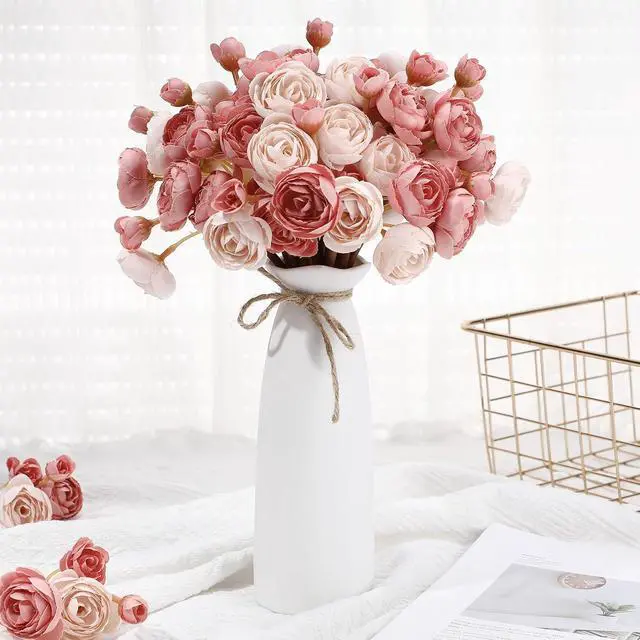 Alt view image 3 of 7 - 24 Pcs Ranunculus Artificial Flowers 4 Bouquets