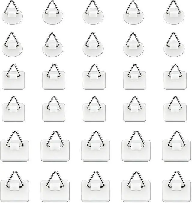 Main image of 30pcs Adhesive Plate Hangers Invisible Vertical Wall Art Display Holder