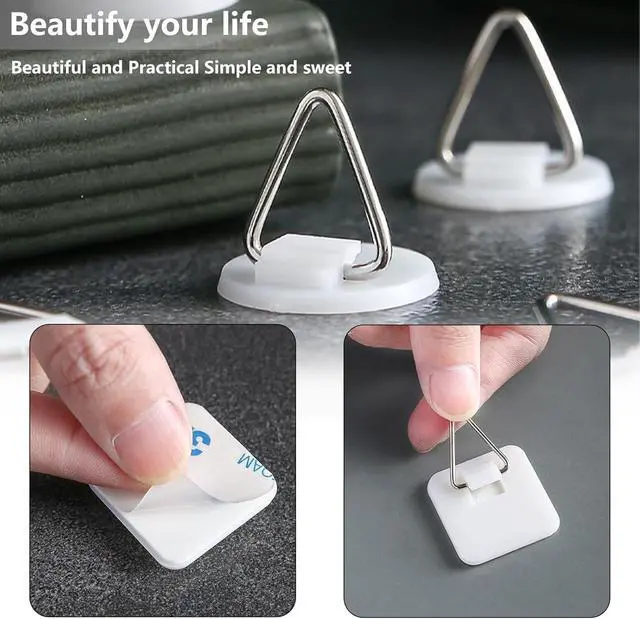 Alt view image 6 of 7 - 30pcs Adhesive Plate Hangers Invisible Vertical Wall Art Display Holder
