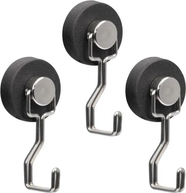 Main image of Rubber Coated Anti-Scratch Heavy Duty Magnetic Hooks, Essential for Cruise Ship Cabins & Refrigerator Hanging, Rubber Coating Anti-Corrosion, Hook Magnets for Outdoor Grill(3, Sliver)