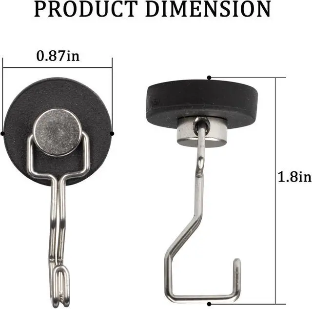 Alt view image 2 of 7 - Rubber Coated Anti-Scratch Heavy Duty Magnetic Hooks, Essential for Cruise Ship Cabins & Refrigerator Hanging, Rubber Coating Anti-Corrosion, Hook Magnets for Outdoor Grill(3, Sliver)