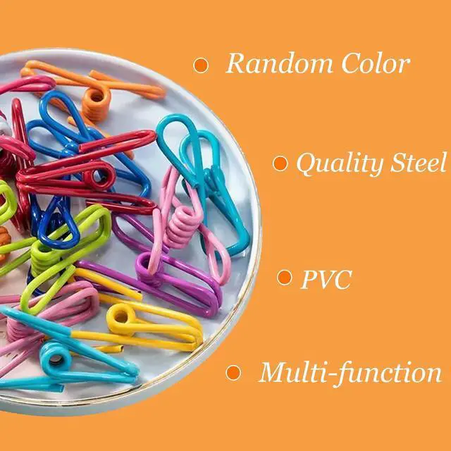 Alt view image 3 of 7 - 45 Pcs Chip Clips - 2 Inch Random Multi-Colored Waterproof Metal Clothes Pins for Bag, Food, Chips, Paper