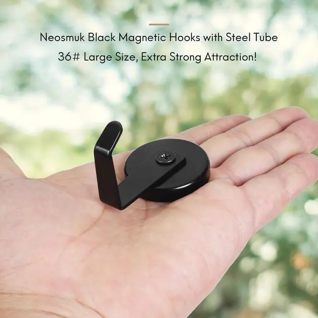 Alt view image 2 of 7 - Neosmuk Magnetic Hooks Steel Tube Design for Cruise,1.42", Black, 2 Pack