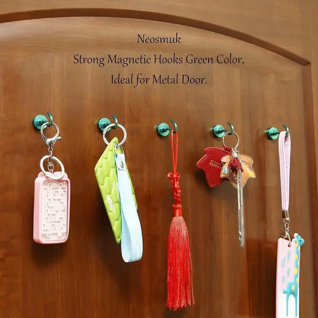 Alt view image 3 of 7 - Neosmuk Magnetic Hooks for Cruise Cabins,30lb Heavy Duty,Green,4 Pack