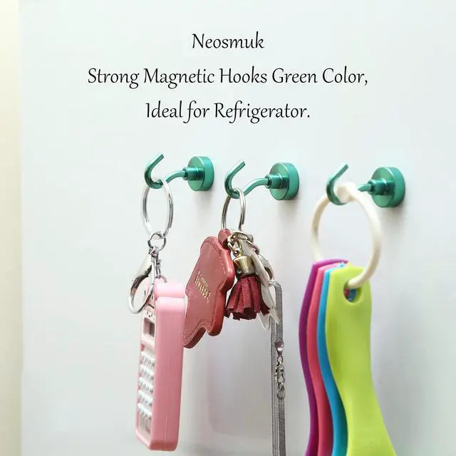 Alt view image 4 of 7 - Neosmuk Magnetic Hooks for Cruise Cabins,30lb Heavy Duty,Green,4 Pack