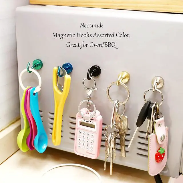 Alt view image 5 of 7 - Neosmuk Magnetic Hooks for Cruise Cabins,30lb Heavy Duty,Green,4 Pack