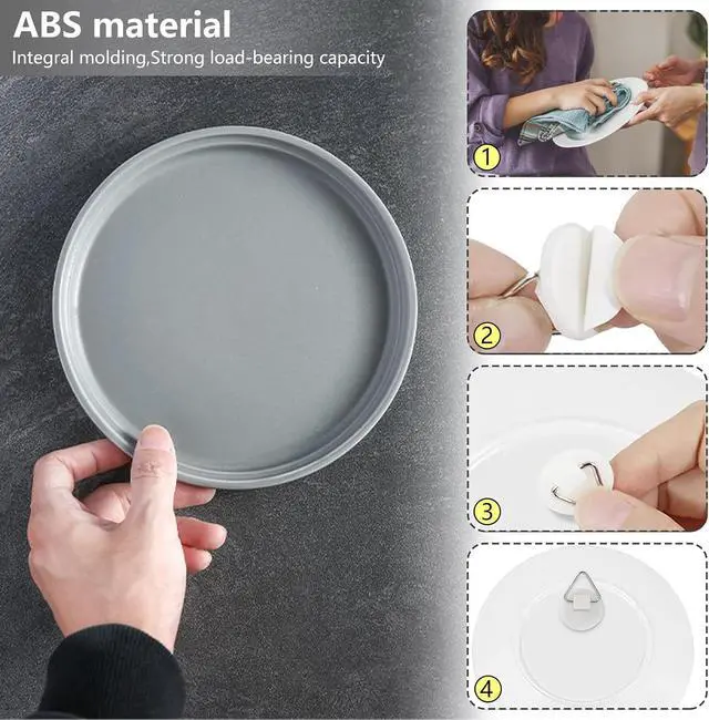 Alt view image 7 of 7 - 30pcs Adhesive Plate Hangers Invisible Vertical Wall Art Display Holder