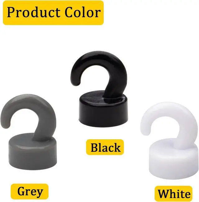 Alt view image 3 of 7 - Mini Magnetic Hooks, Space-Saver for Home & Travel, Black -10 Pack