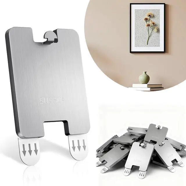 Main image of GearFusion 8Pcs Picture Hanging Hooks for Drywall, Damage Free Picture Hangers Without Nails, Universal Frame Hangers for Art Picture Mirror Photo Poster Painting Hanger Hardware Kit 8 lb