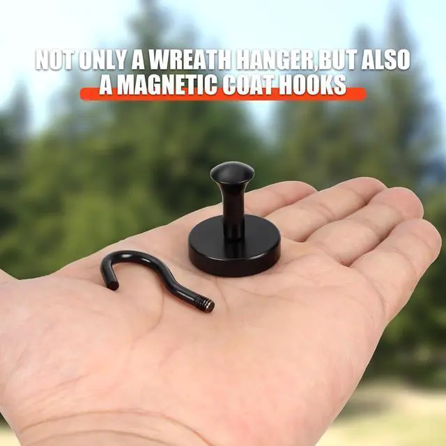 Alt view image 2 of 7 - Neosmuk Magnetic Hooks Steel Tube Design for Cruise,80lb+ Black,4 Pack