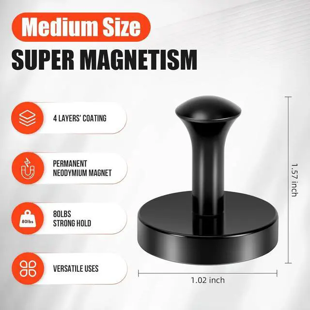 Alt view image 6 of 7 - Neosmuk Magnetic Hooks Steel Tube Design for Cruise,80lb+ Black,4 Pack