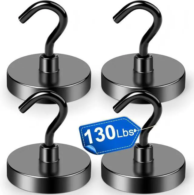 Main image of LOVIMAG Magnetic Hooks for Cruise Cabins 130LBS Heavy Duty Magnet Hook 4 P