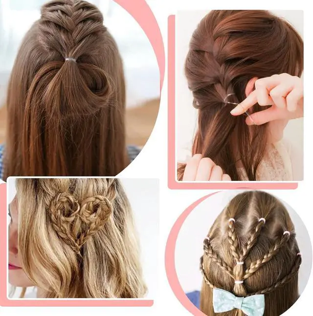 Alt view image 6 of 7 - Clear Elastics Hair Bands 1500pcs Mini Rubber Hairband Soften 18mm Ponytail Holders Hairiness Ties No Damaged Accessories for Women Braids