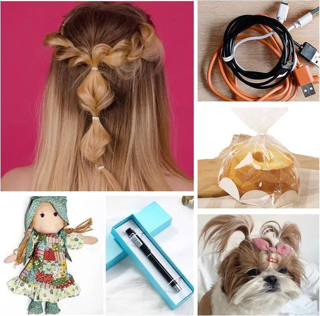 Alt view image 7 of 7 - Clear Elastics Hair Bands 1500pcs Mini Rubber Hairband Soften 18mm Ponytail Holders Hairiness Ties No Damaged Accessories for Women Braids